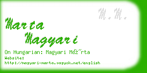 marta magyari business card